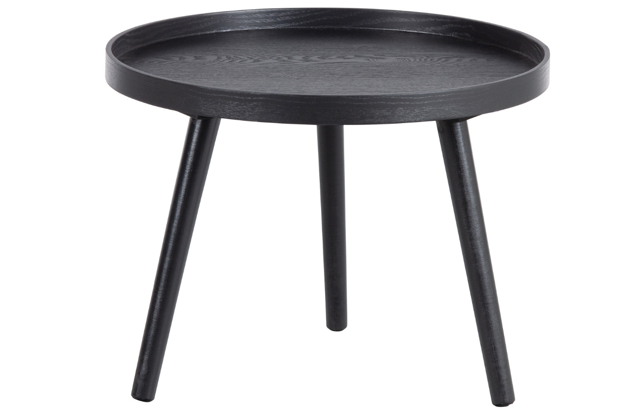 WOOOD Černý dřevěný konferenční stolek Mesa ⌀45 cm