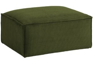 Kave Home Zelený manšestrový taburet Blok 90 x 70 cm