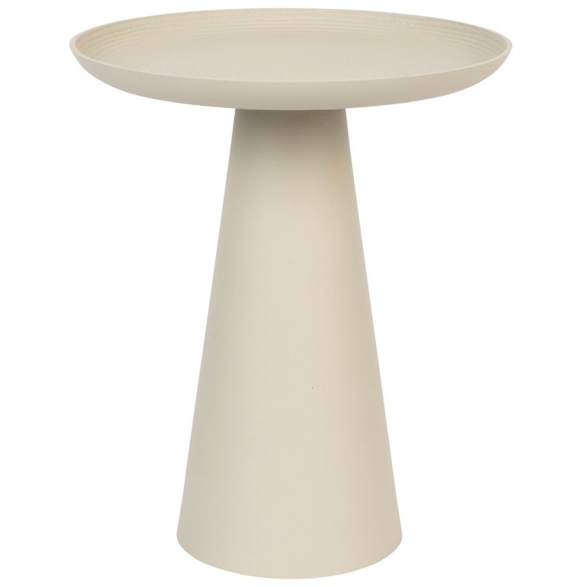 White Label Béžový kovový odkládací stolek WLL RINGAR 35 cm