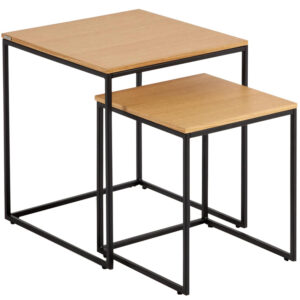 Kave Home Set dvou dubových odkládacích stolků Yoana 35x35/ 45x45 cm