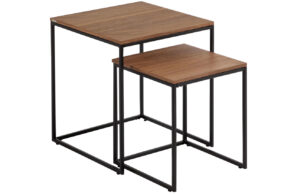 Kave Home Set dvou ořechových odkládacích stolků Yoana 35x35/ 45x45 cm
