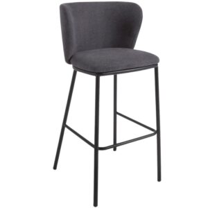Kave Home Tmavě šedá barová židle Ciselia 75 cm