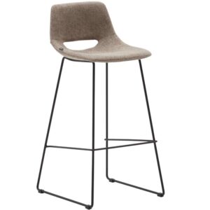 Kave Home Hnědá látková barová židle Zahara 76 cm