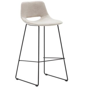 Kave Home Béžová látková barová židle Zahara 76 cm