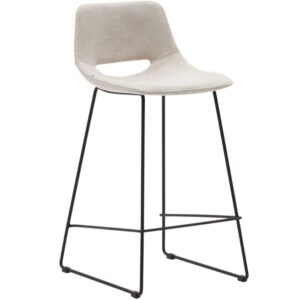 Kave Home Béžová látková barová židle Zahara 65 cm