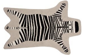 Quax Béžový látkový koberec Zebra 97 x 132 cm
