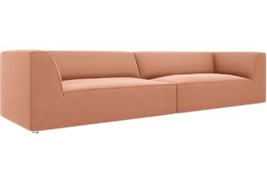 Micadoni Růžová sametová pohovka Ruby 302 cm