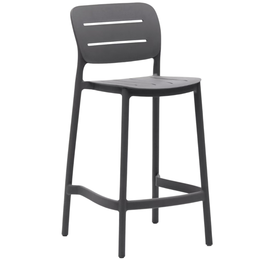 Kave Home Šedá plastová zahradní barová židle Morella 65 cm