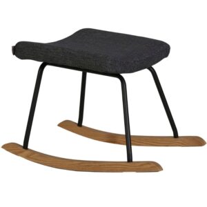 Quax Černá čalouněná podnožka De Luxe 57 x 42 cm