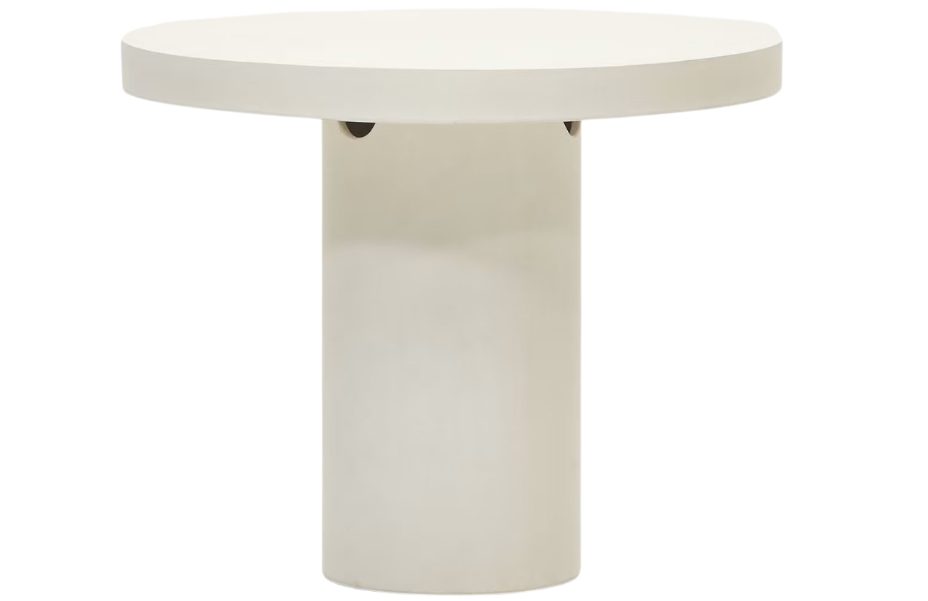 Kave Home Bílý cementový zahradní stůl Aiguablava 90 cm