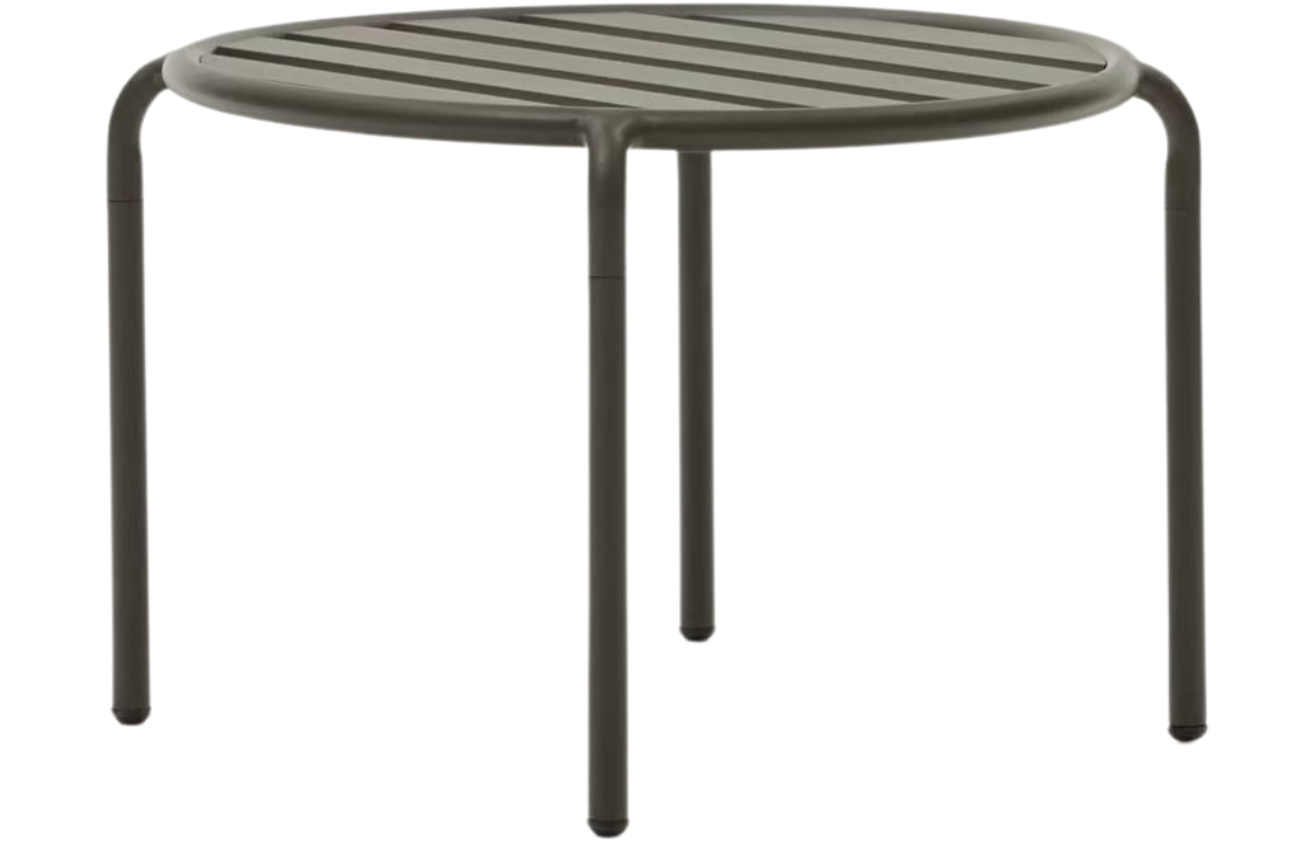 Kave Home Tmavě zelený kovový zahradní stolek Joncols 60 cm