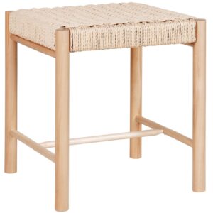 Nordic Living Dřevěná stolička Abannon 47 cm s proutěným výpletem