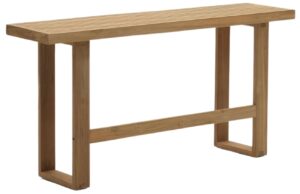 Kave Home Teaková zahradní vysoká lavice Canadell 130 cm