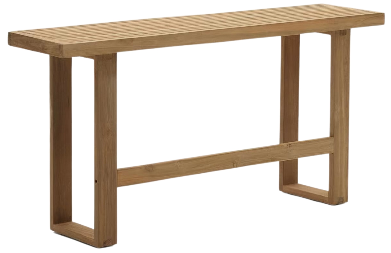 Kave Home Teaková zahradní vysoká lavice Canadell 130 cm