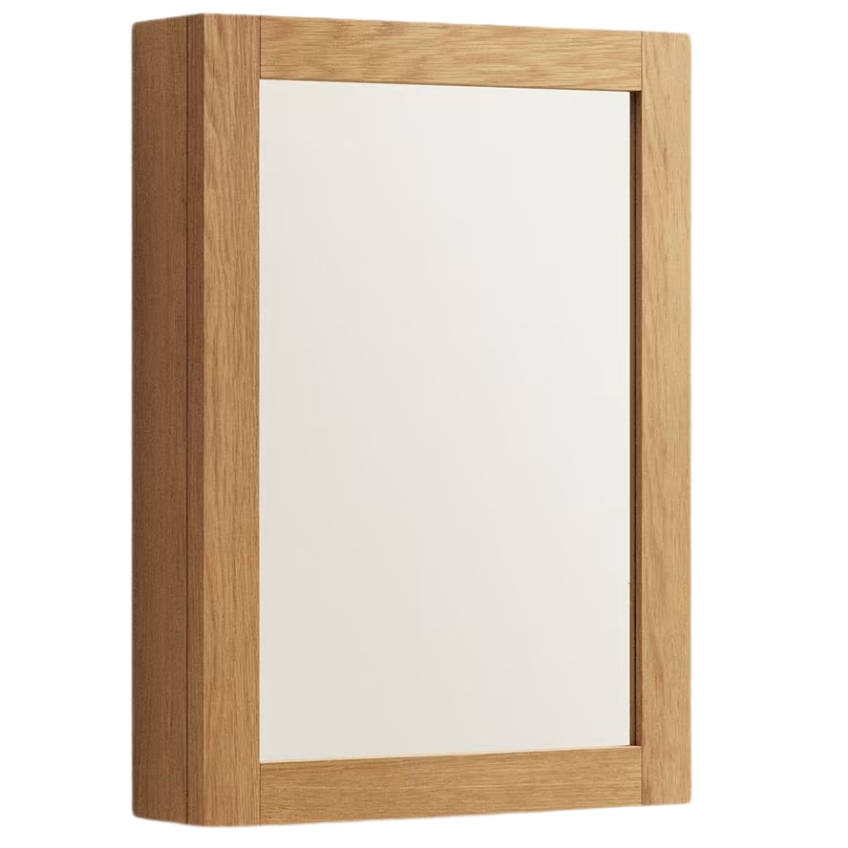 Kave Home Teaková koupelnová zrcadlová skříňka Plubia 70 x 50 cm
