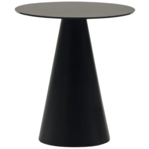 Kave Home Matně černý skleněný kulatý odkládací stolek Wilshire 50 cm