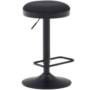 Kave Home Černá čalouněná barová židle Zaib 63-84 cm