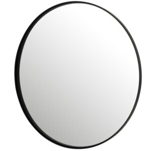 J-line Černé kovové závěsné zrcadlo Debina 80 cm