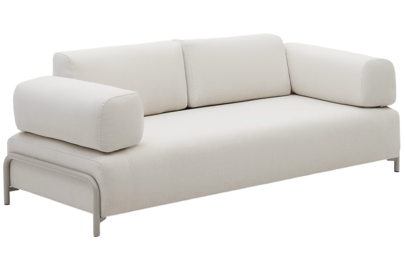 Kave Home Béžová trojmístná pohovka Compo 232 cm s polštáři
