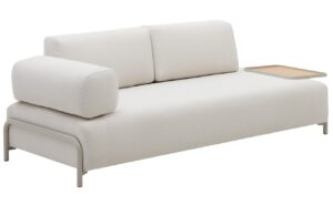 Kave Home Béžová trojmístná pohovka Compo 232 cm s velkým stolkem