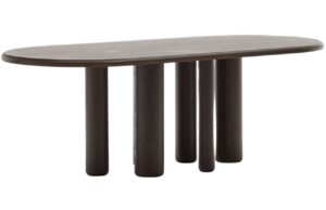 Kave Home Tmavě hnědý dřevěný jídelní stůl Mailen 220 x 105 cm