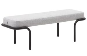 Kave Home Světle šedá čalouněná lavice Compo 130 cm
