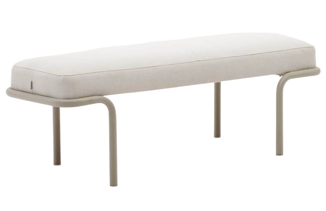 Kave Home Béžová čalouněná lavice Compo II. 130 cm