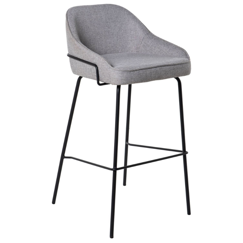 Šedá čalouněná barová židle Somcasa Louis 77 cm