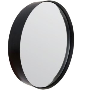 White Label Černé závěsné zrcadlo WLL Raj Medium Ø 60 cm