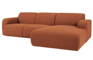 Windsor & Co Hnědá bouclé rohová pohovka Lola 250 cm