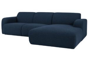 Windsor & Co Tmavě modrá bouclé rohová pohovka Lola 250 cm