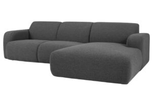 Windsor & Co Tmavě šedá bouclé rohová pohovka Lola 250 cm