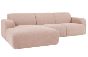 Windsor & Co Pudrově růžová bouclé rohová pohovka Lola 250 cm
