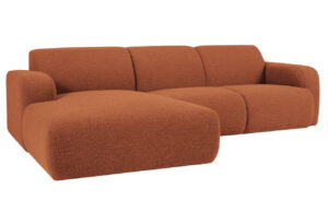 Windsor & Co Hnědá bouclé rohová pohovka Lola 250 cm