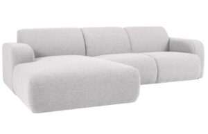 Windsor & Co Šedá bouclé rohová pohovka Lola 250 cm