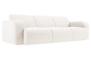 Windsor & Co Bílá bouclé třímístná pohovka Lola 235 cm