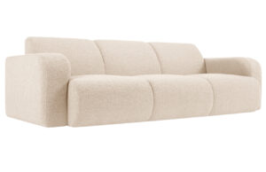 Windsor & Co Béžová bouclé třímístná pohovka Lola 235 cm