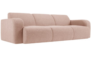 Windsor & Co Pudrově růžová bouclé třímístná pohovka Lola 235 cm