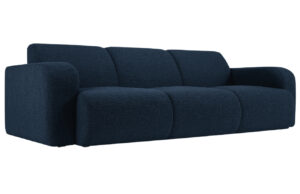 Windsor & Co Tmavě modrá bouclé třímístná pohovka Lola 235 cm
