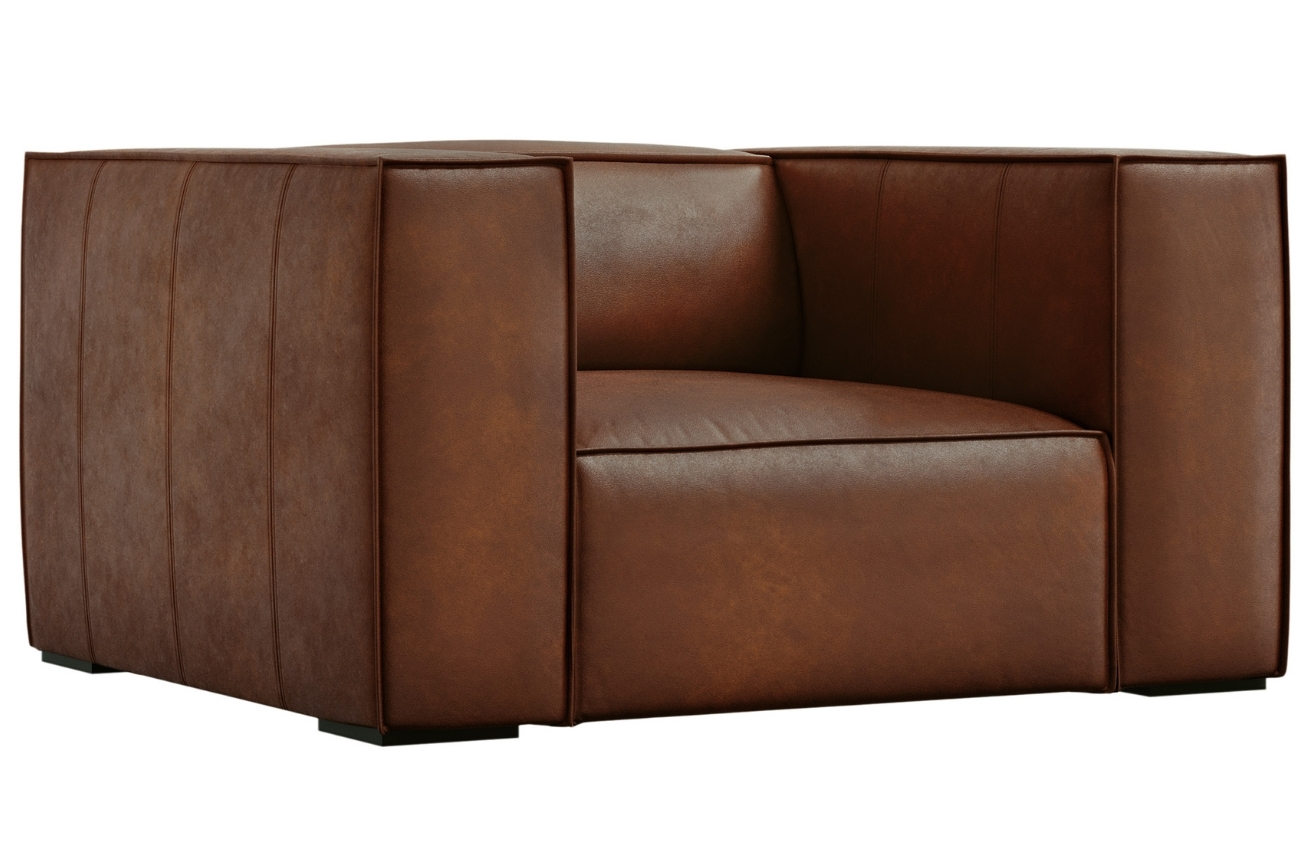 Windsor & Co Koňakově hnědé kožené křeslo Madame