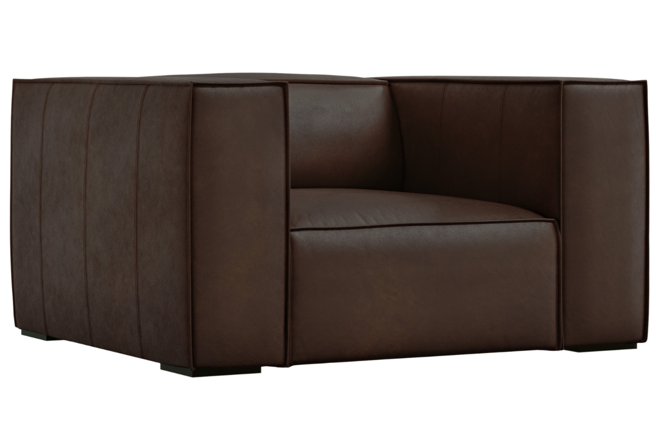 Windsor & Co Tmavě hnědé kožené křeslo Madame