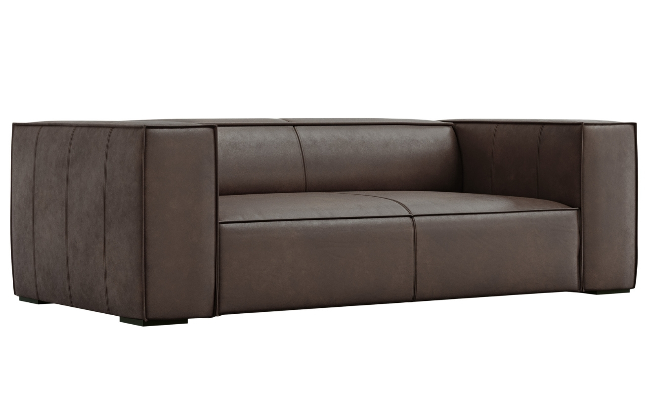 Windsor & Co Hnědá kožená dvoumístná pohovka Madame 211 cm