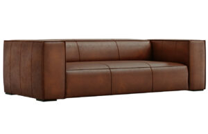 Windsor & Co Koňakově hnědá kožená třímístná pohovka Madame 227 cm