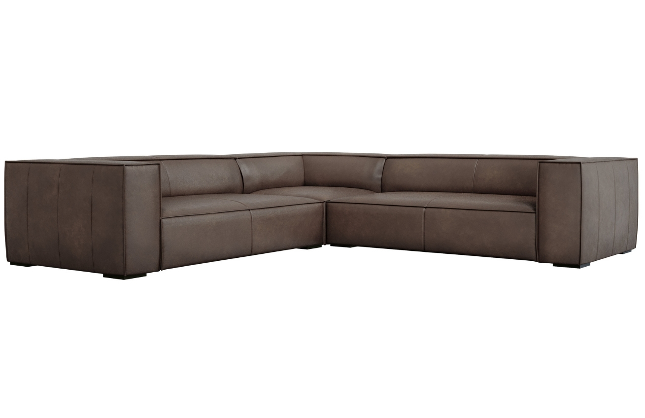 Windsor & Co Hnědá kožená rohová pohovka Madame 280 cm