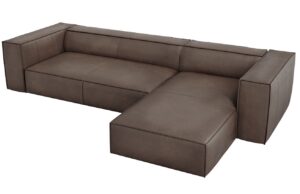 Windsor & Co Hnědá kožená rohová pohovka Madame 290 cm