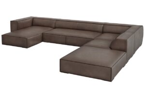Windsor & Co Hnědá kožená rohová pohovka Madame 365 cm