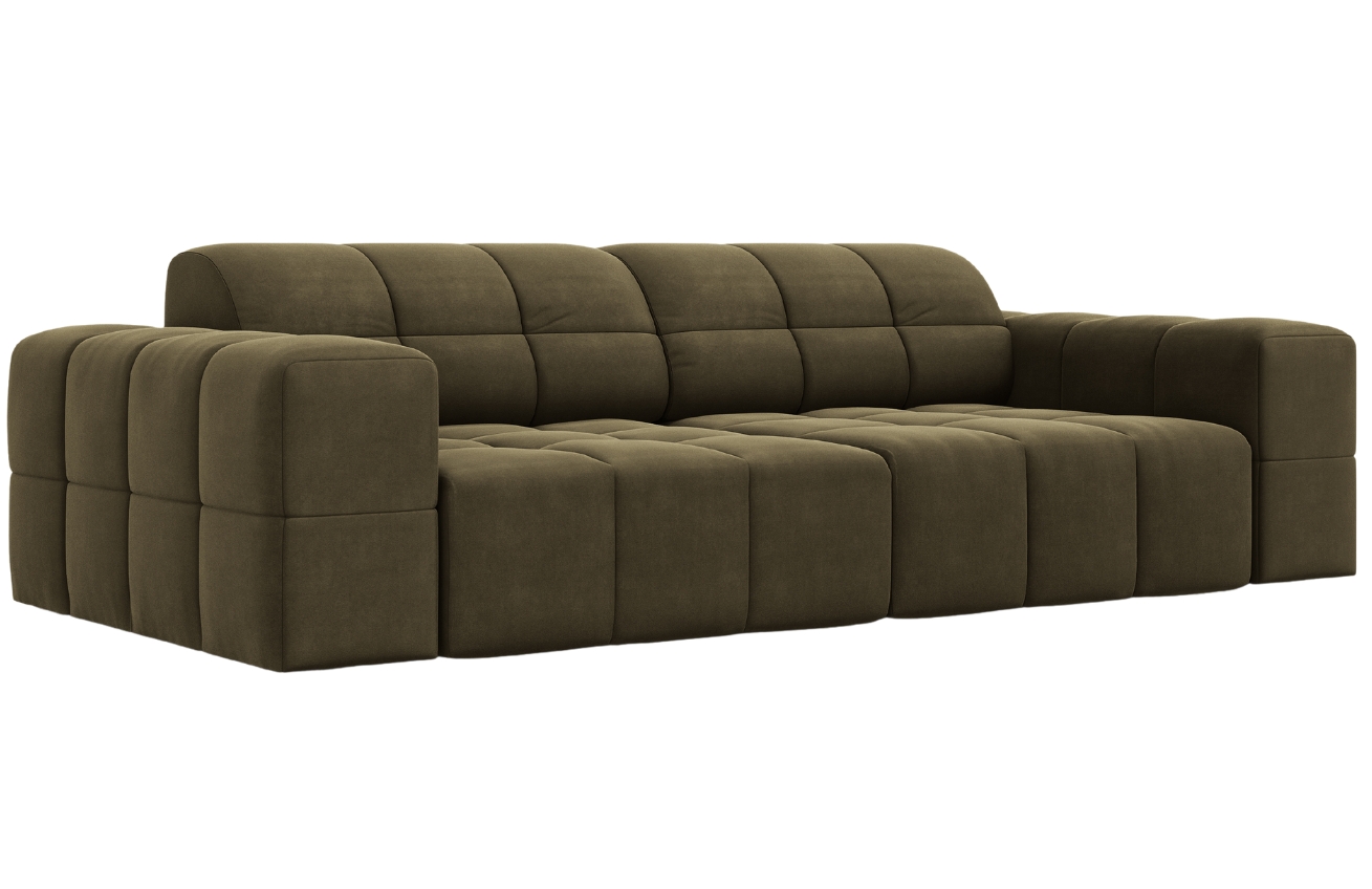 Cosmopolitan Design Zelená sametová pohovka Chicago 244 cm