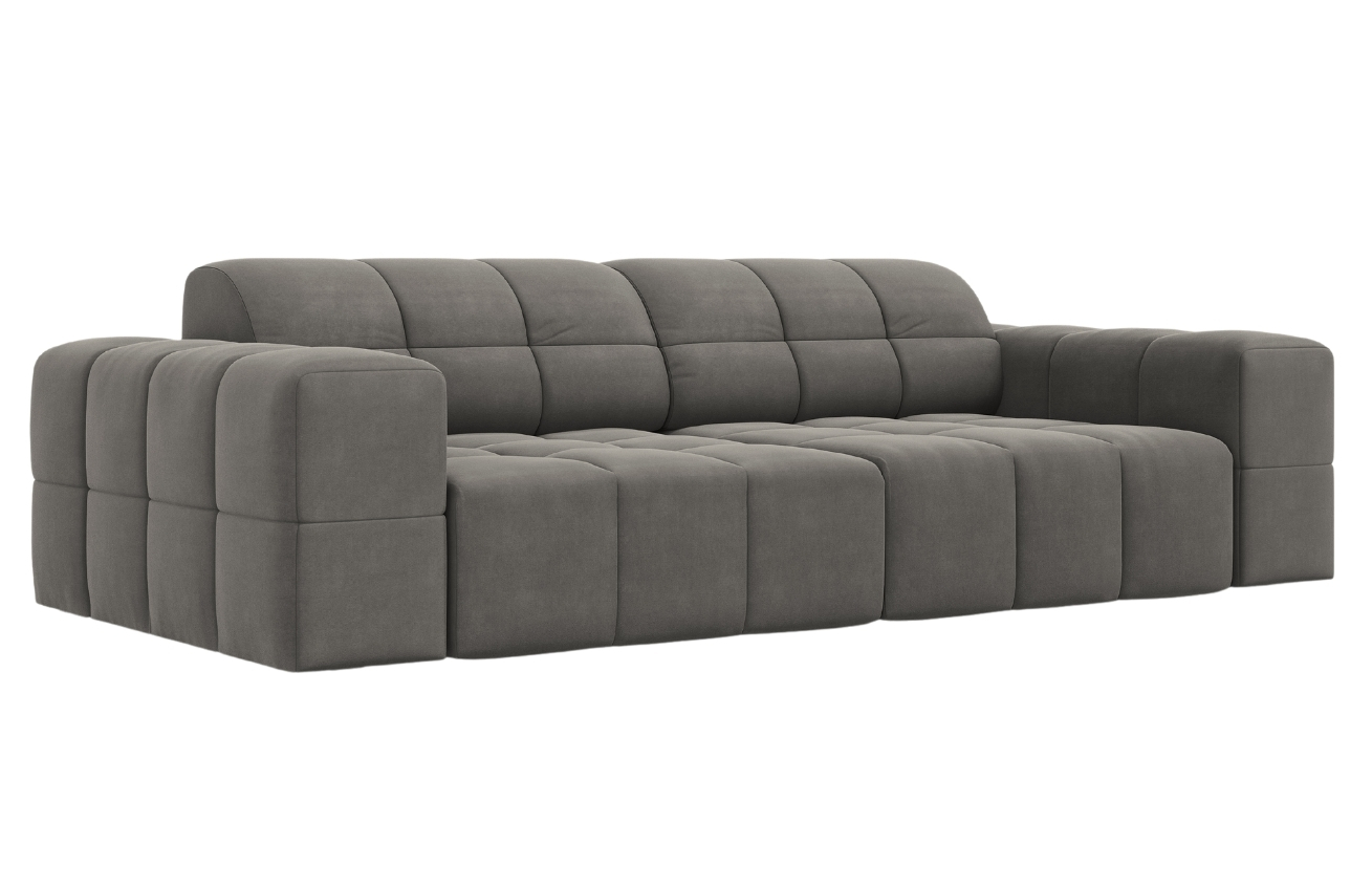 Cosmopolitan Design Šedá sametová pohovka Chicago 244 cm