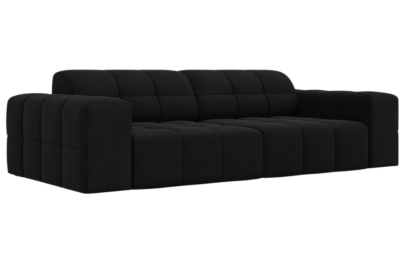 Cosmopolitan Design Černá sametová pohovka Chicago 244 cm