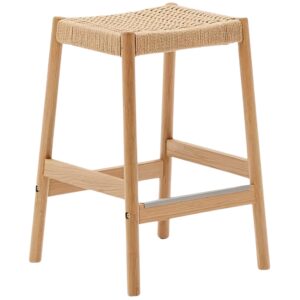 Kave Home Dubová barová židle Yalia s výpletem 66 cm